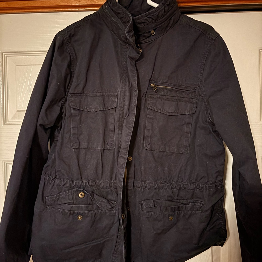 H&M L.O.G.G. Zip/Button Field Jacket US 14 Women Multiple Pockets